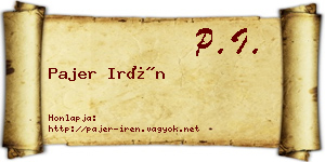 Pajer Irén névjegykártya